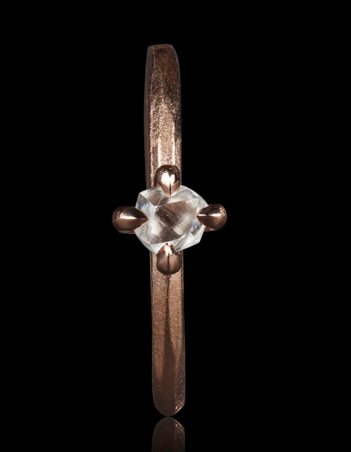 Classic Rose Gold Ring with a Raw Twist – 0.40 ct.