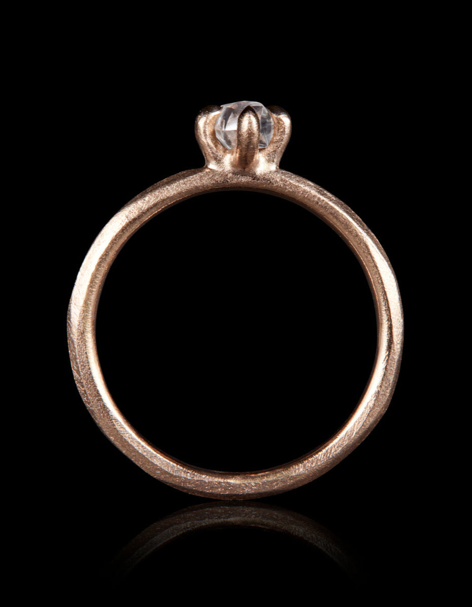 Classic Rose Gold Ring with a Raw Twist – 0.40 ct.
