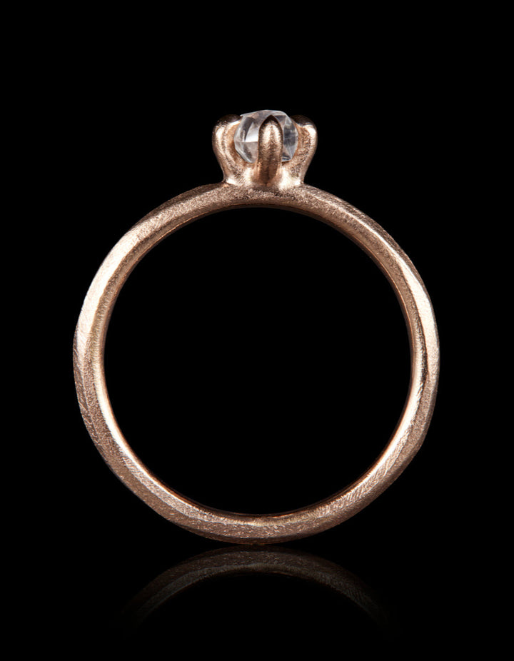 Classic Rose Gold Ring with a Raw Twist – 0.40 ct.