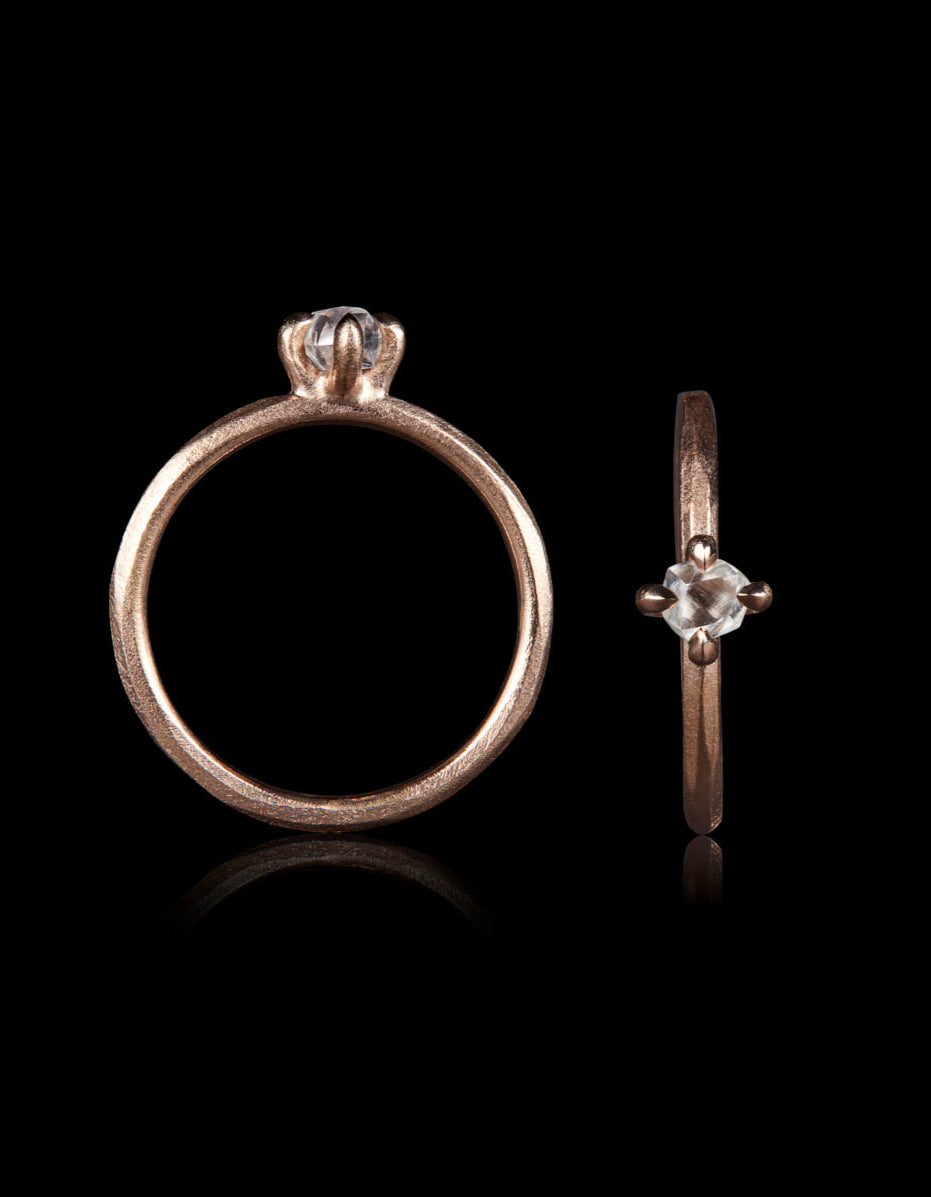 Classic Rose Gold Ring with a Raw Twist – 0.40 ct.