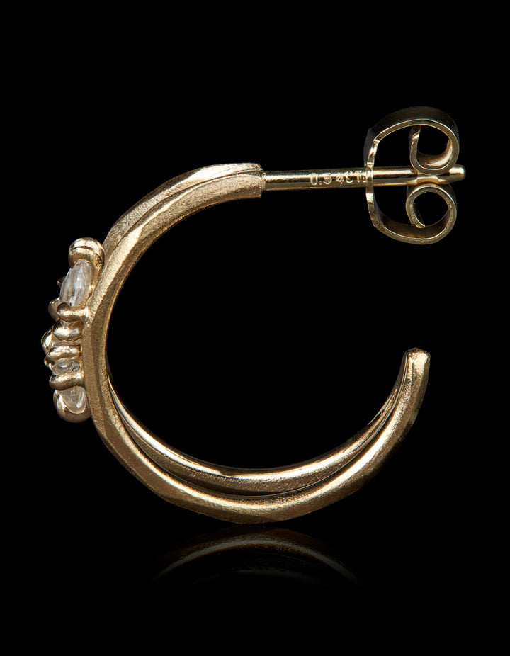 One-of-a-kind Raw Diamond Gold Creoles – 0.54 ct.