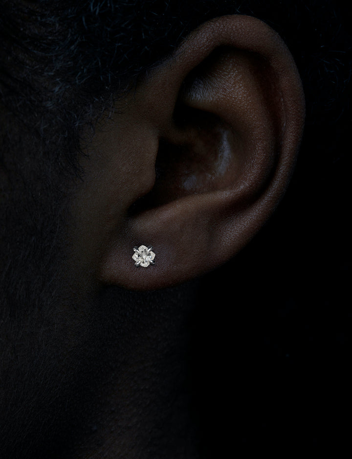 Uncut Octahedron Diamond Earrings – 1.23 ct.