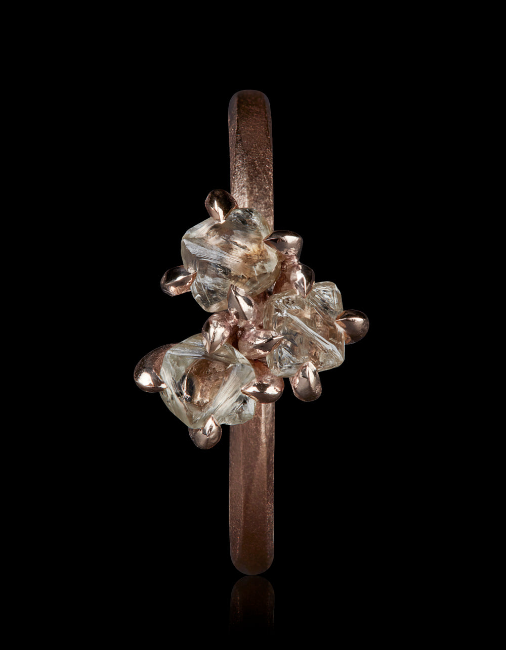Faith, Hope & Love Raw Diamond Rose Gold Ring – 1.26 ct. 