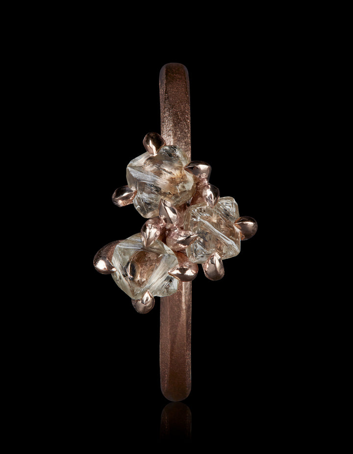 Faith, Hope & Love Raw Diamond Rose Gold Ring – 1.26 ct. 