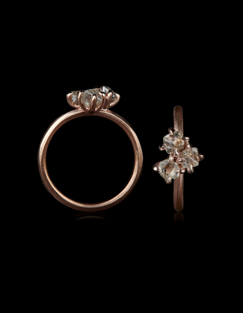 Faith, Hope & Love Raw Diamond Rose Gold Ring – 1.26 ct.