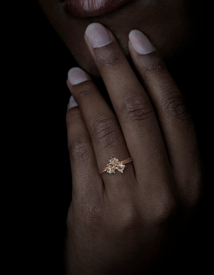 Faith, Hope & Love Raw Diamond Rose Gold Ring – 1.26 ct.