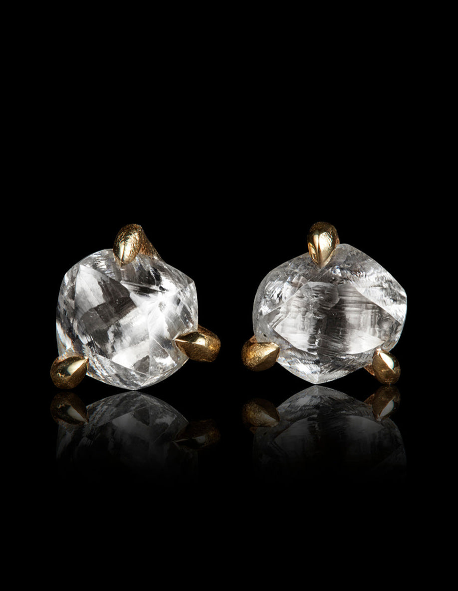 Understated Raw Diamond Earrings – 1.54 ct.