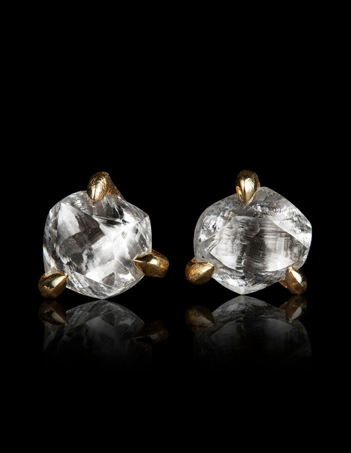 Understated Raw Diamond Earrings – 1.54 ct.