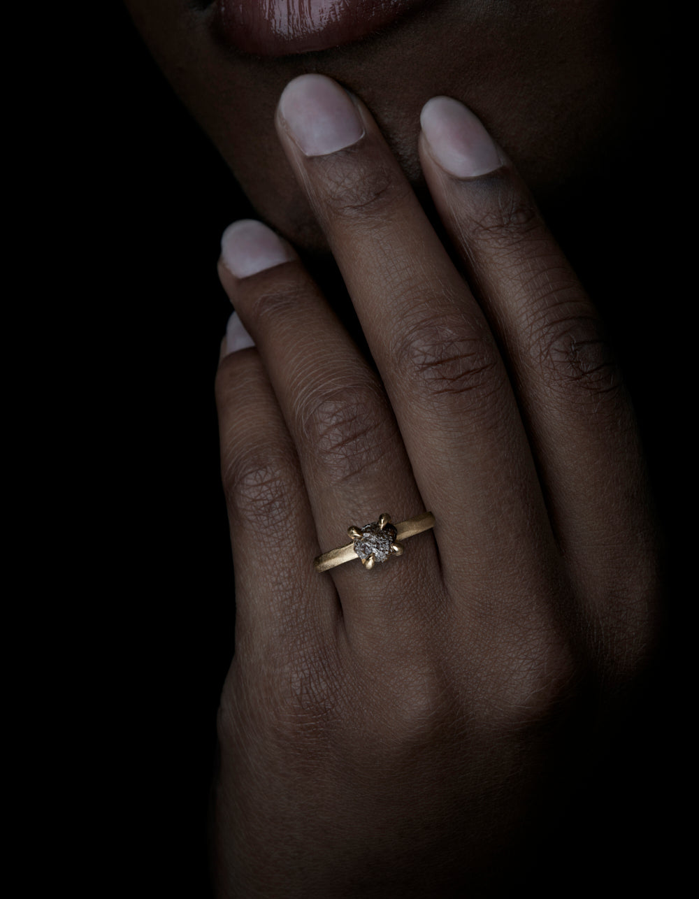 Edgy Raw Diamond from Botswana in Gold Ring – 1.78 ct.