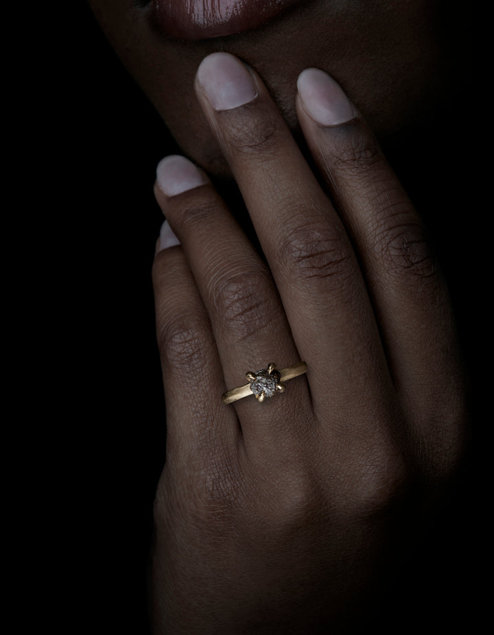 Edgy Raw Diamond from Botswana in Gold Ring – 1.78 ct.