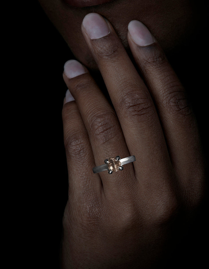 Diamond in its Rough White Gold Ring – 1.84 ct.