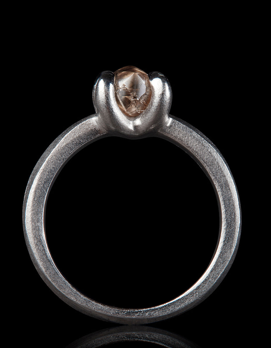Diamond in its Rough White Gold Ring – 1.84 ct.