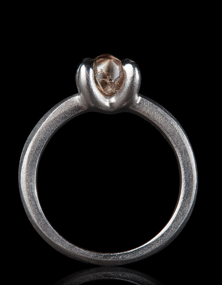 Diamond in its Rough White Gold Ring – 1.84 ct.