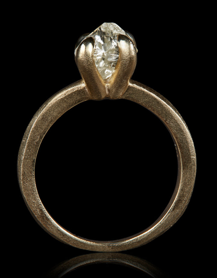 Raw Octahedron Diamond Gold Ring – 2.17 ct.