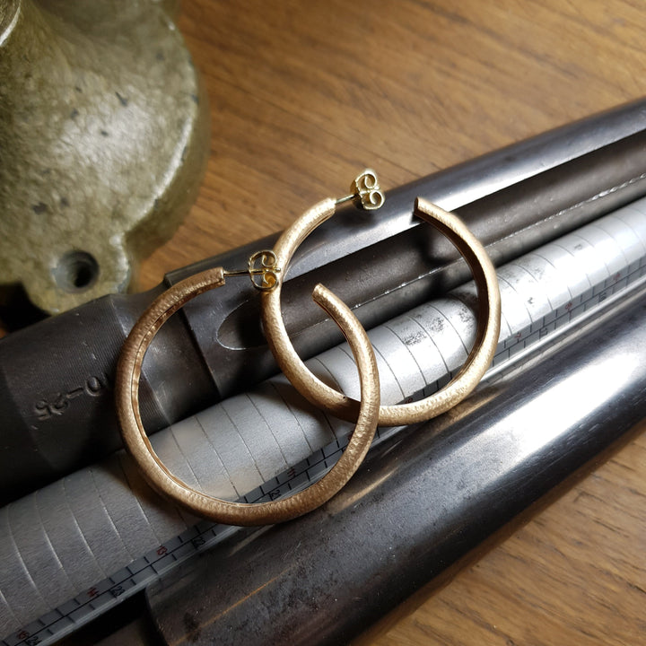 Voluminous Handcrafted Gold Creoles
