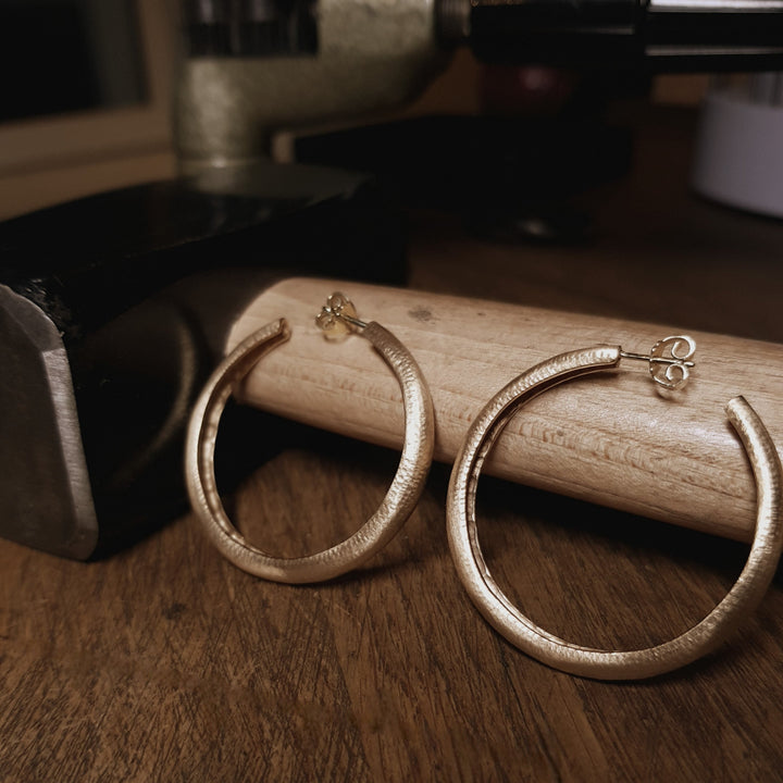 Voluminous Handcrafted Gold Creoles
