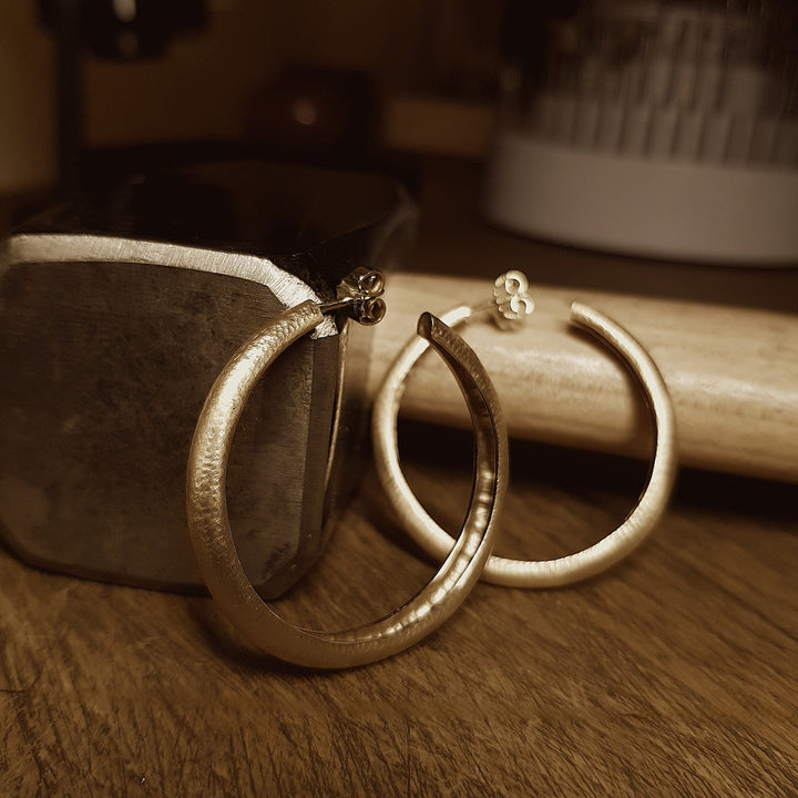 Voluminous Handcrafted Gold Creoles