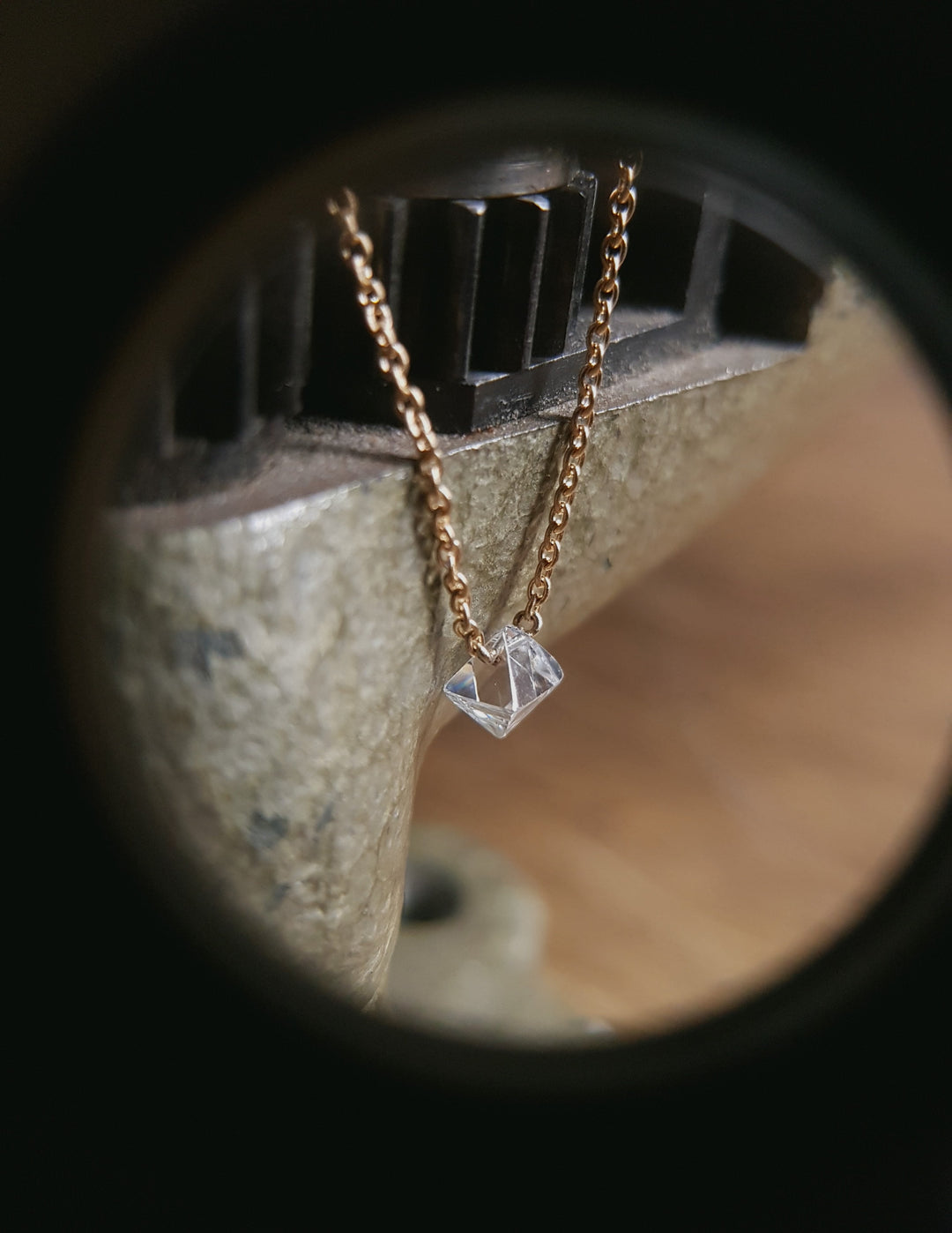 Floating Octahedron Diamond Necklace – 0.68 ct.