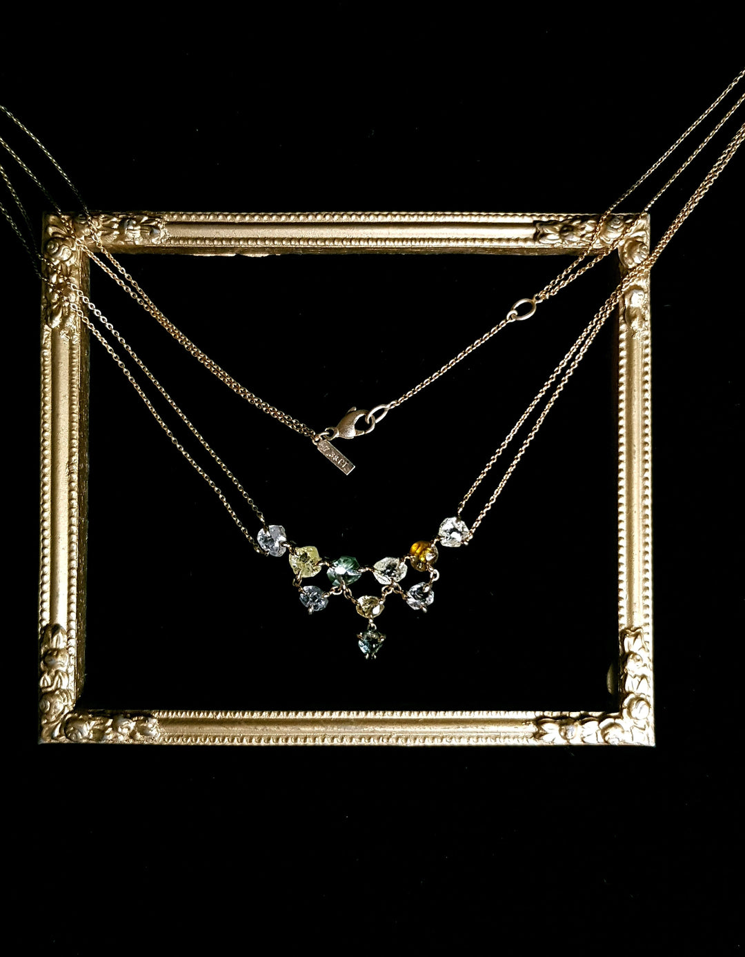 10th Anniversary Rough Diamond Gold Necklace Showpiece – 7.38 ct.