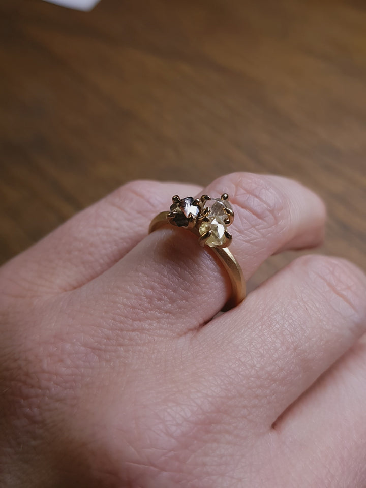 Raw Diamond Cluster Gold Ring - 1.96 ct.