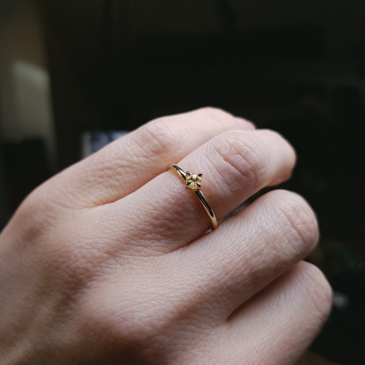Glossy Gold Raw Diamond Ring - 0.31 ct.