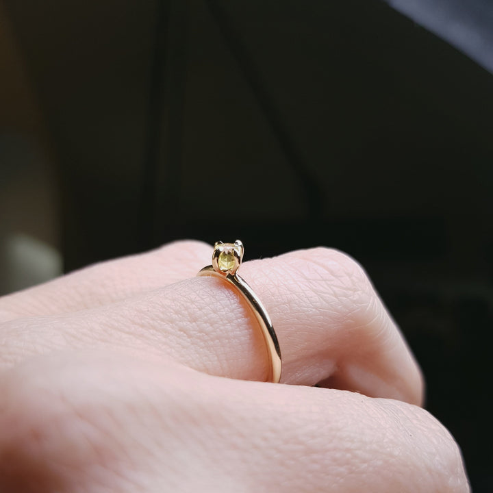 Glossy Gold Raw Diamond Ring - 0.31 ct.