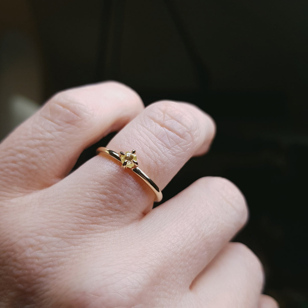 Glossy Gold Raw Diamond Ring - 0.31 ct.