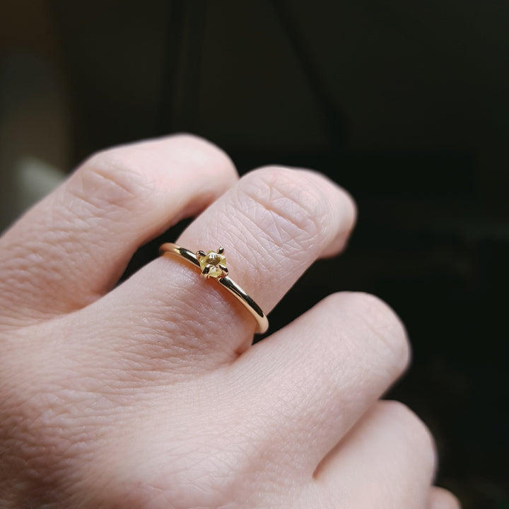Glossy Gold Raw Diamond Ring - 0.31 ct.