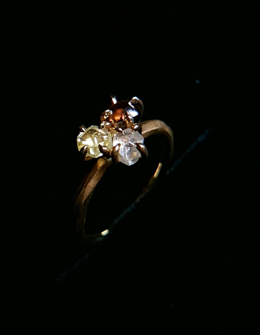 Raw Diamond Cluster Gold Ring - 1.96 ct.