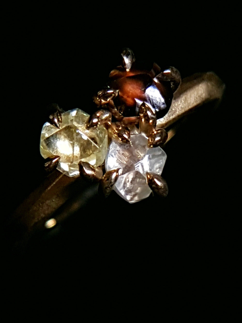 Raw Diamond Cluster Gold Ring - 1.96 ct.