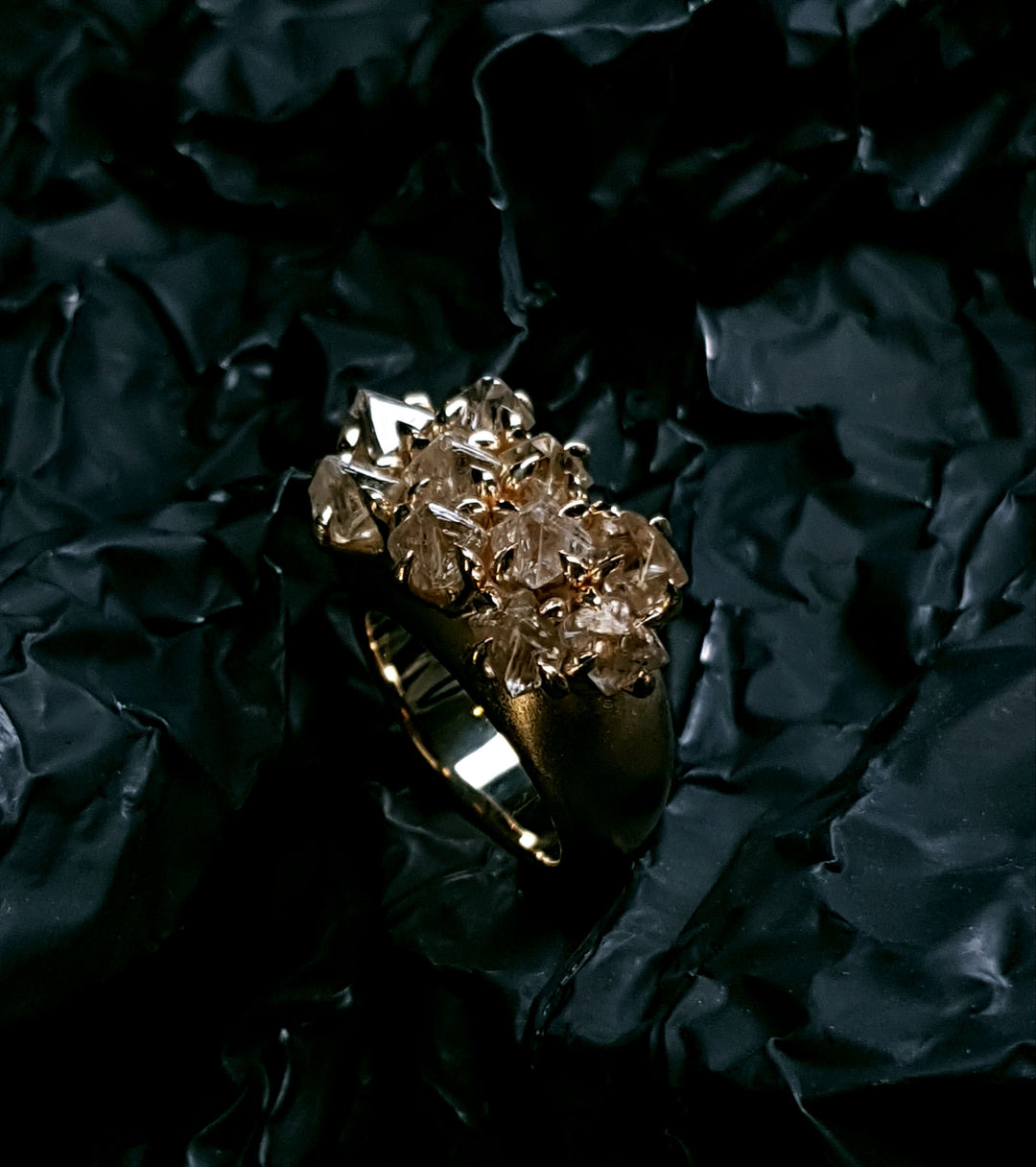 Uncut Octahedron Diamonds in Cocktail Ring – 7.25 ct.