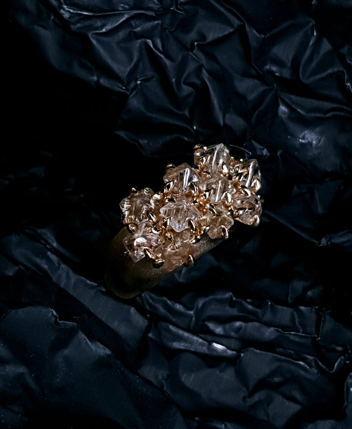 Uncut Octahedron Diamonds in Cocktail Ring – 7.25 ct.