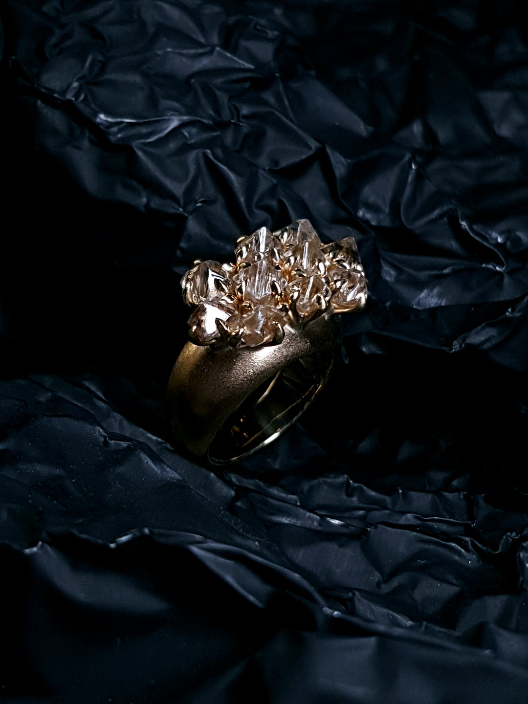 Uncut Octahedron Diamonds in Cocktail Ring – 7.25 ct.