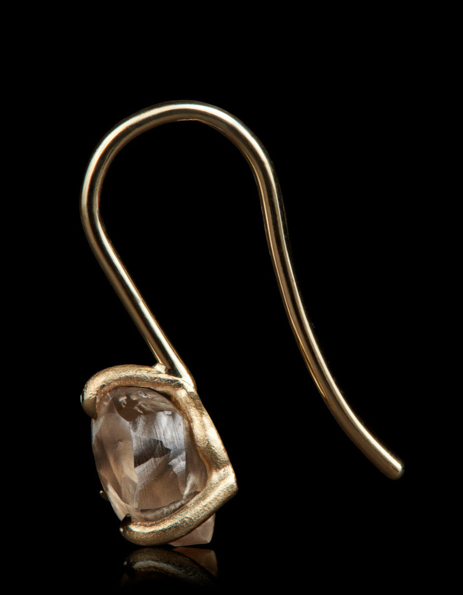 Warm & Golden Rough Diamond Earrings – 3.10 ct.
