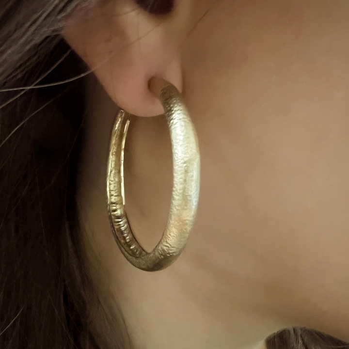 Voluminous Handcrafted Gold Creoles