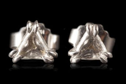 Danish White Triangle Diamond Earrings