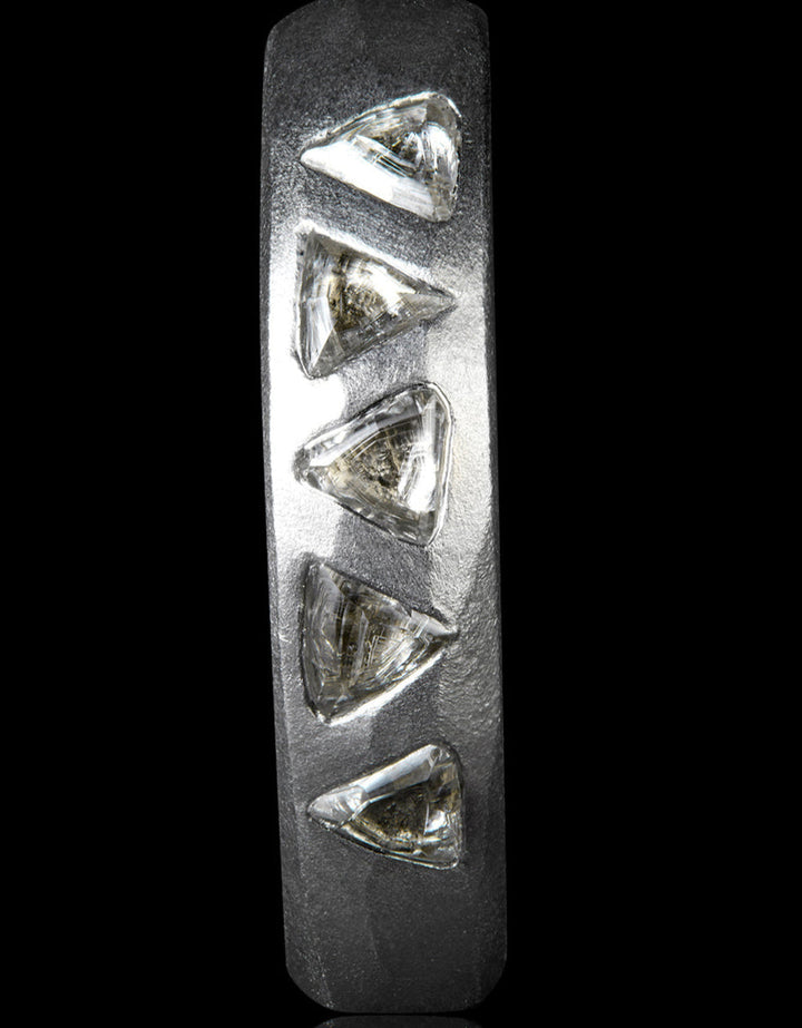 Uncut Diamonds in White Gold Ring – 0.83 ct.