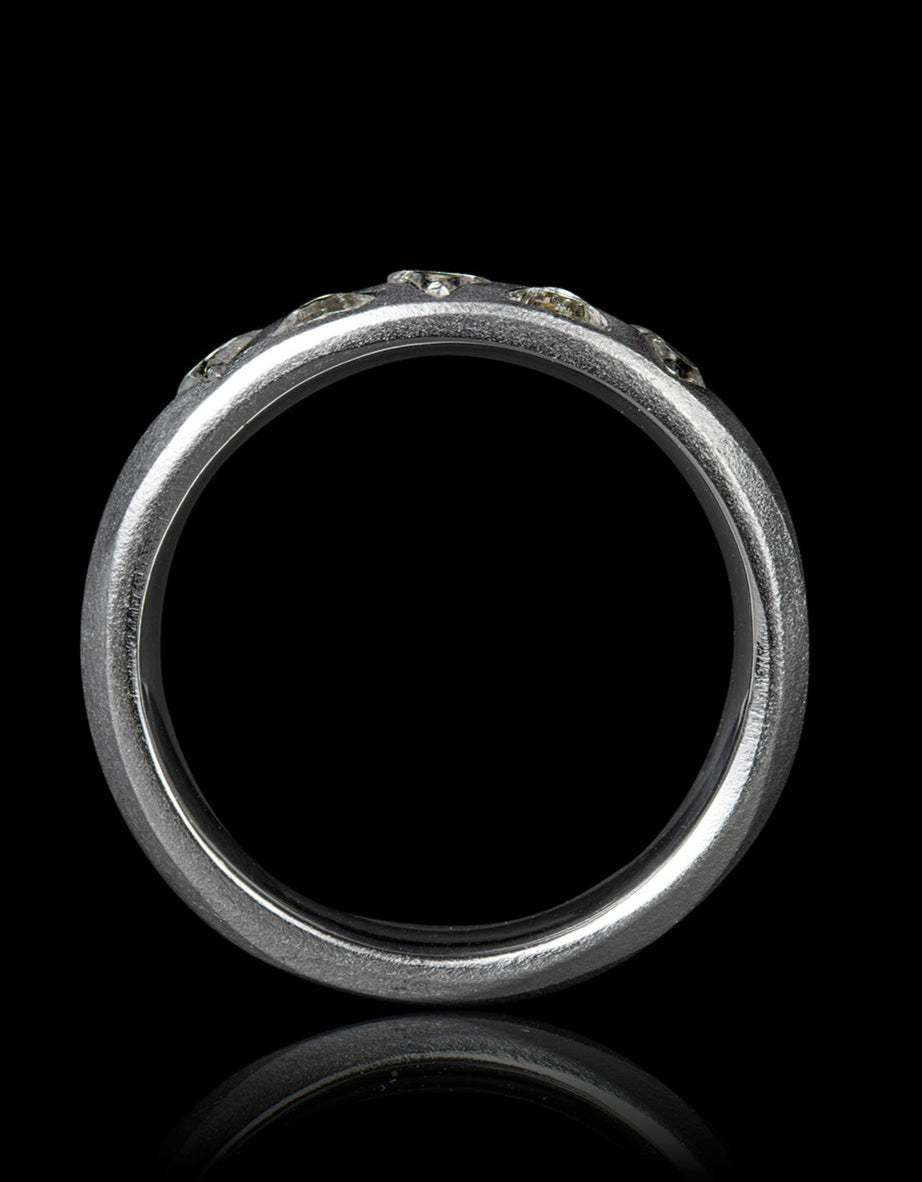 Uncut Diamonds in White Gold Ring – 0.83 ct.