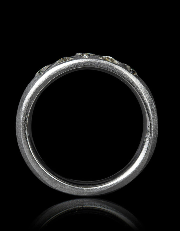 Uncut Diamonds in White Gold Ring – 0.83 ct.