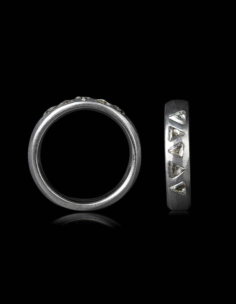 Uncut Diamonds in White Gold Ring – 0.83 ct.