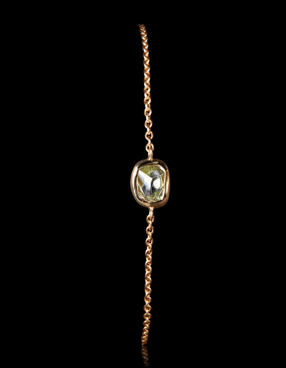 Raw Diamond from Guinea in Gold Chain Bracelet – 0.96 ct.