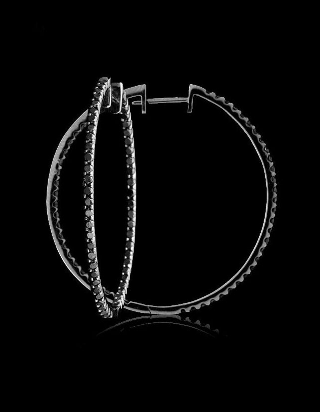 Black Brilliants Creole Black Rhodium Earrings