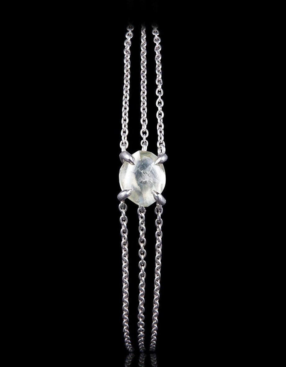 Edgy Contrast White Gold Bracelet