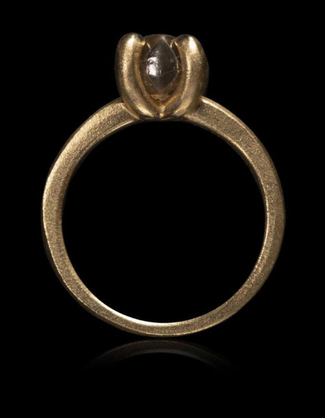 Soft Brown Unpolished Diamond Gold Ring - 2.40 ct.