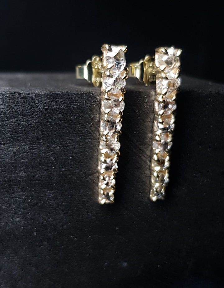 Raw Diamonds Icicle Gold Earrings – 2.48 ct.