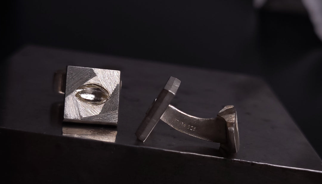 Raw Diamond Silver Cufflinks – 0.98 ct.