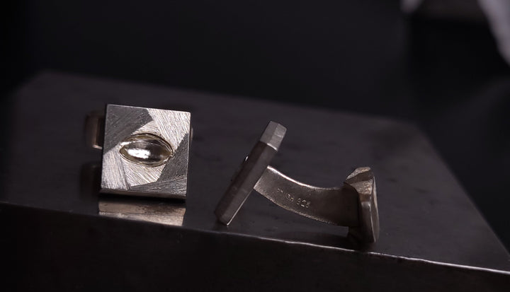 Raw Diamond Silver Cufflinks – 0.98 ct.