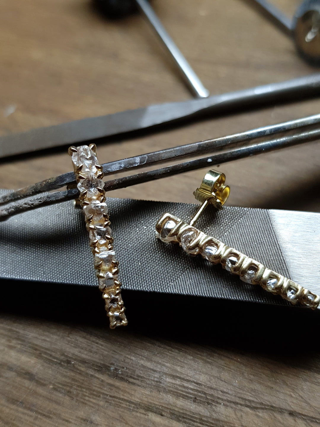 Raw Diamonds Icicle Gold Earrings – 2.48 ct.