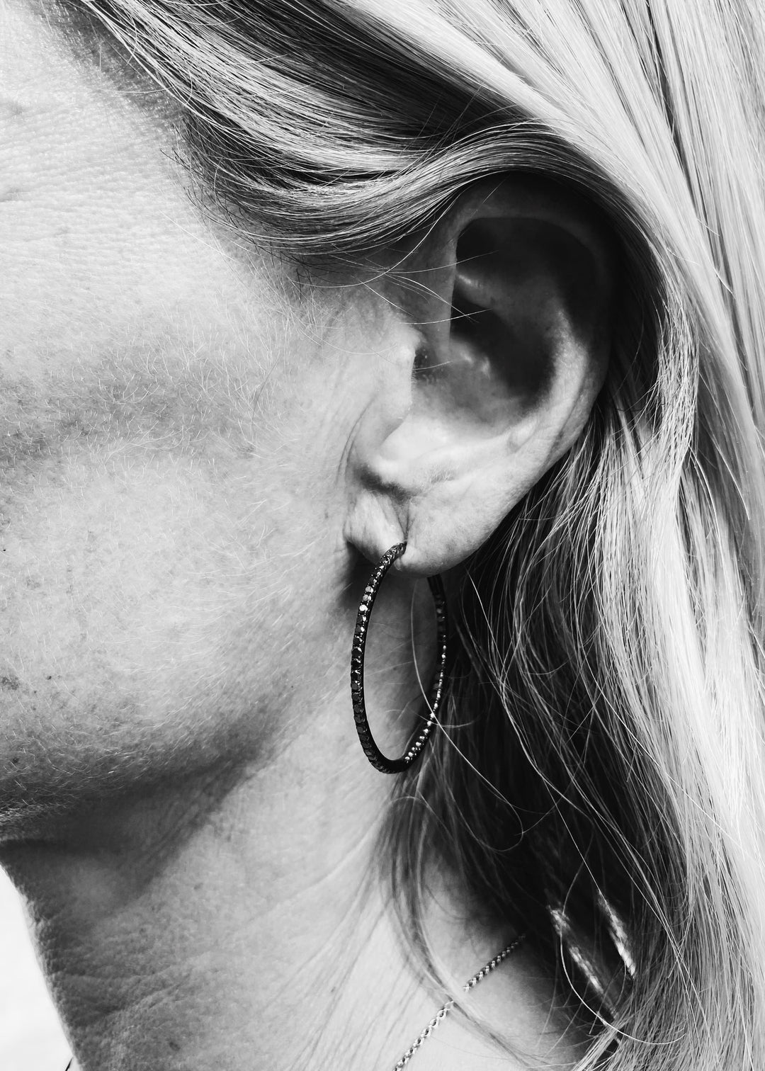 Black Brilliants Creole Black Rhodium Earrings - 1.56 ct.