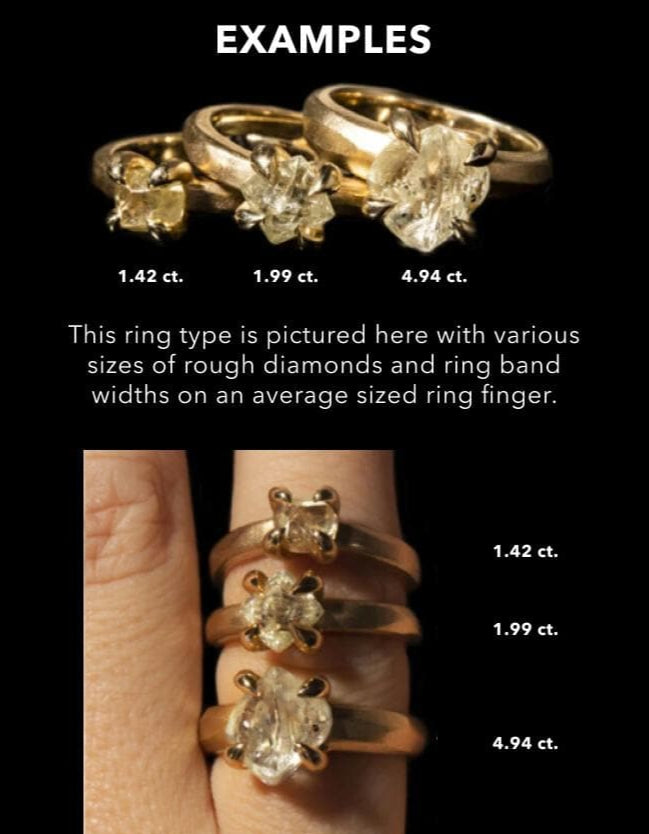 Soft Brown Unpolished Diamond Gold Ring - 2.40 ct.